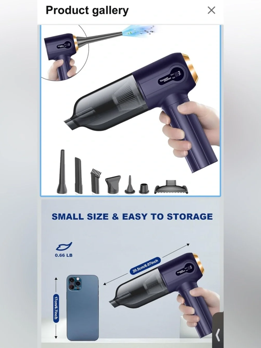 NIB MLUZSEI Compact Portable Cordless Handheld Vacuum Cleaner VC-01B Filterless! - Picture 8 of 11